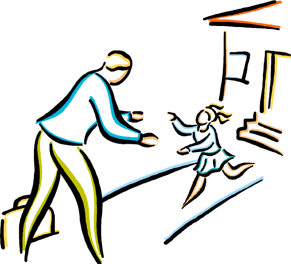 Clip Art Child Runs To Parent - Benefactor Clipart (593x538), Png Download