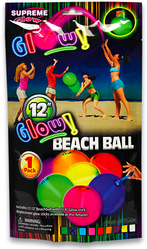 Glow In The Dark Beach Ball - Glow In The Dark 12" Beach Ball Low) (500x500), Png Download