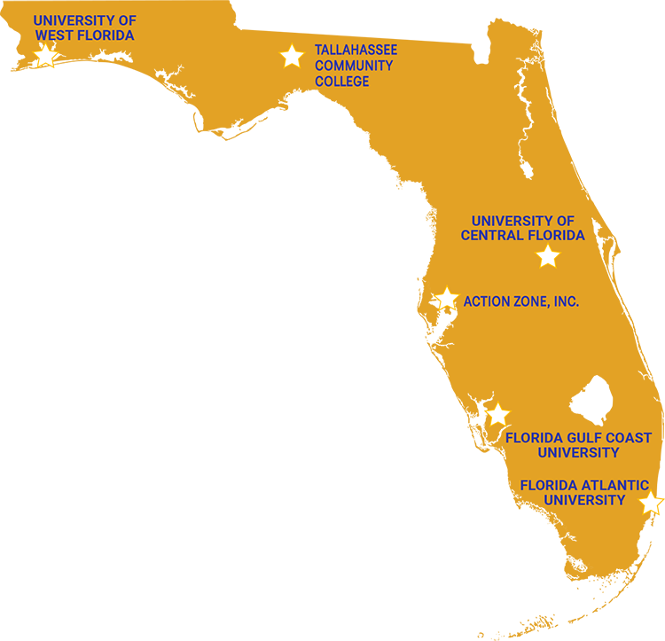 Network Partner Map - Map Of Florida (750x723), Png Download