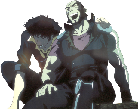 “ Transparent Png Of Spike And Jet From Cowboy Bebop - Cowboy Bebop Spike Spiegel Jet Black Anime Art 40x30 (500x379), Png Download