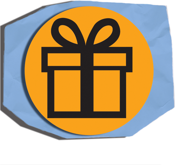 Paper Scrap Present - Gift Vector (600x600), Png Download