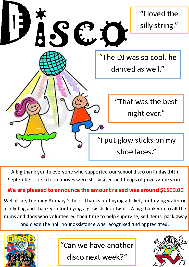 Disco News - Leeming Primary School (767x1099), Png Download