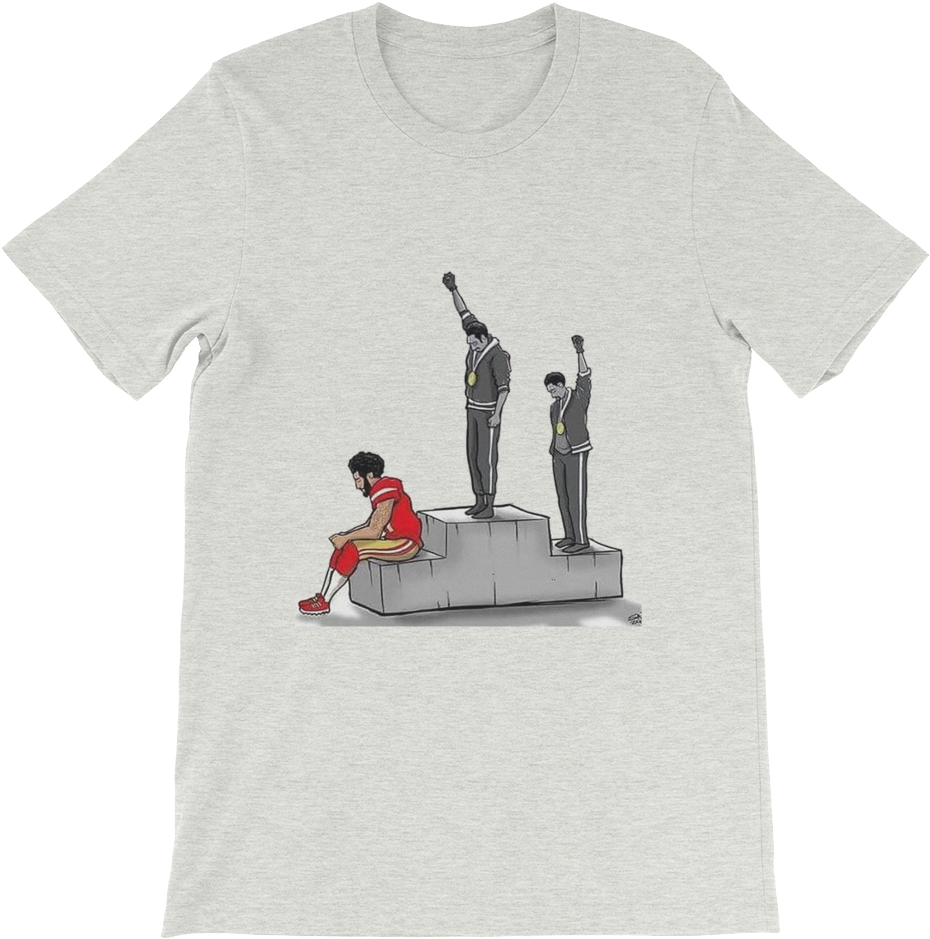 Colin Kaepernick Sits Unisex Short Sleeve T-shirt - Colin Kaepernick Kneeling Painting (1000x1000), Png Download