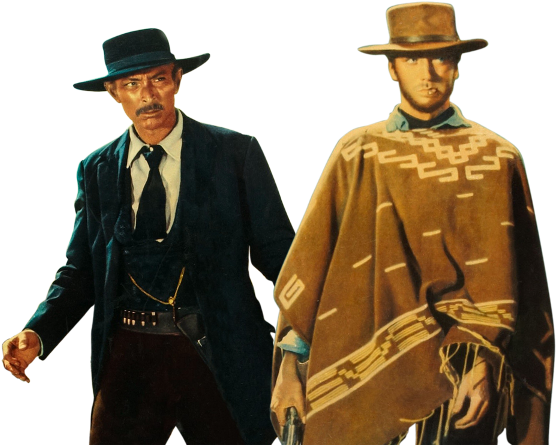 Western Route Clint Eastwood Lee Van Cleef - Few Dollars More 1965 Vintage Movie Poster Reprint (567x457), Png Download