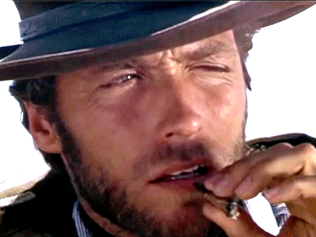 Sticker Clint Eastwood Regard Perplexe Doute Dubitatif - Fedora (1080x810), Png Download