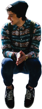 Sitting And Laughing - Man (375x375), Png Download