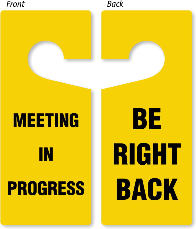 Be Right Back 2-sided Door Hanger - Tekfen Construction And Installation (683x800), Png Download