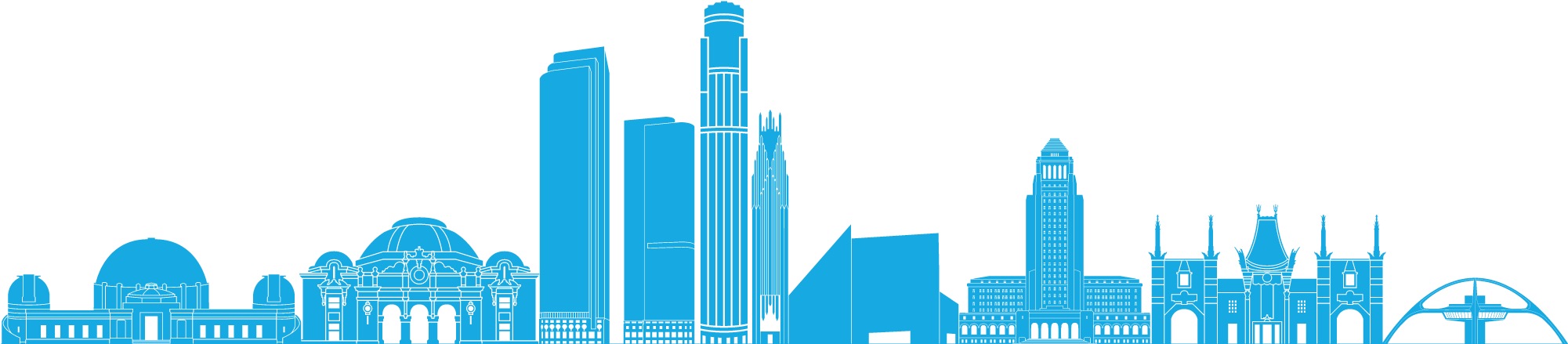 Los Angeles Skylines Png (2000x490), Png Download