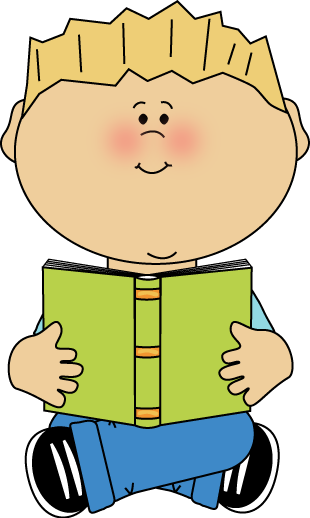 Clipart Transparent Stock Reading Clip Art Images Boy - Boy Reading A Book Clipart (310x518), Png Download