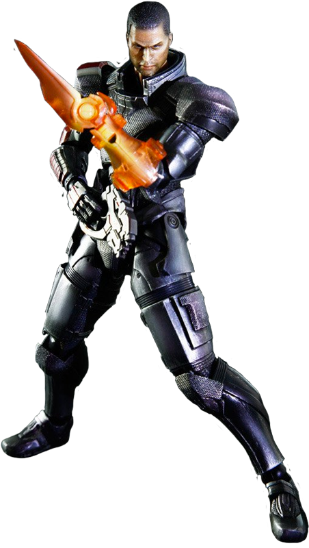 Mass - Mass Effect 3 - Commander Shepard - Play Arts Action (452x800), Png Download