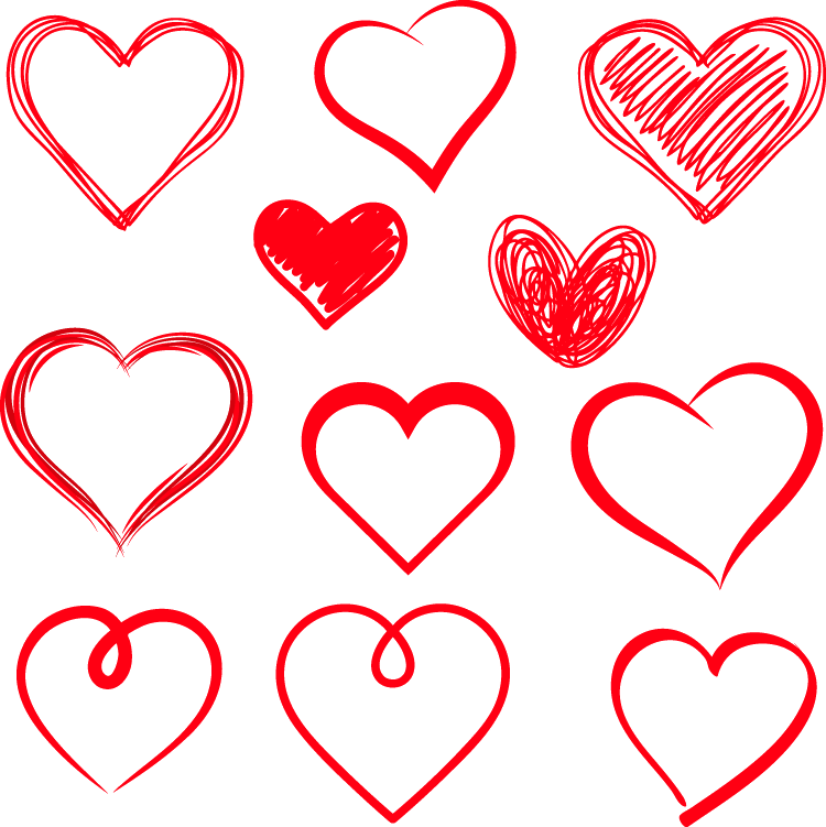 Download Transparent Drawing Heart Royalty - Heart Hand Drawn Vector
