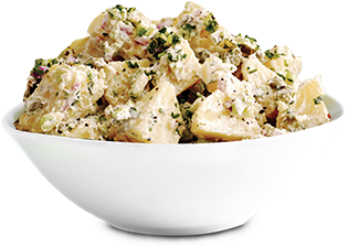 Locally Sourced, Fresh Products - Cup Of Potato Salad Png (400x327), Png Download