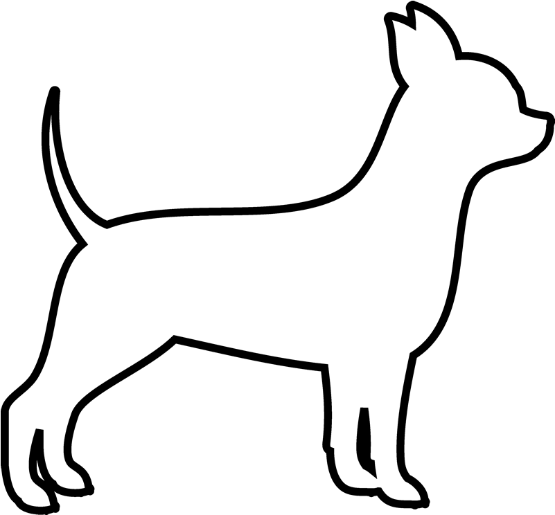 Chihuahua Rubber Stamp - Outline Of A Chihuahua (800x800), Png Download