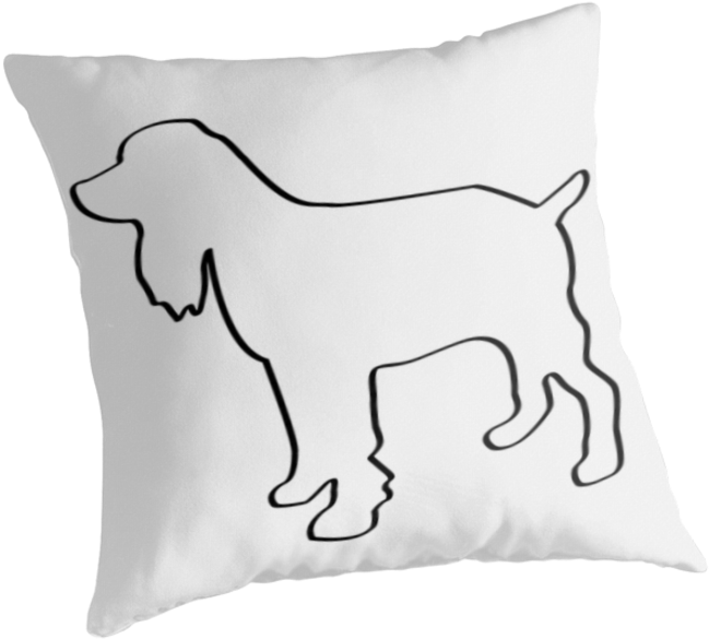 Dog Outline Cocker Spaniel Gifts By 8milesfromhome - Cocker Spaniel Outline Tattoo (875x875), Png Download