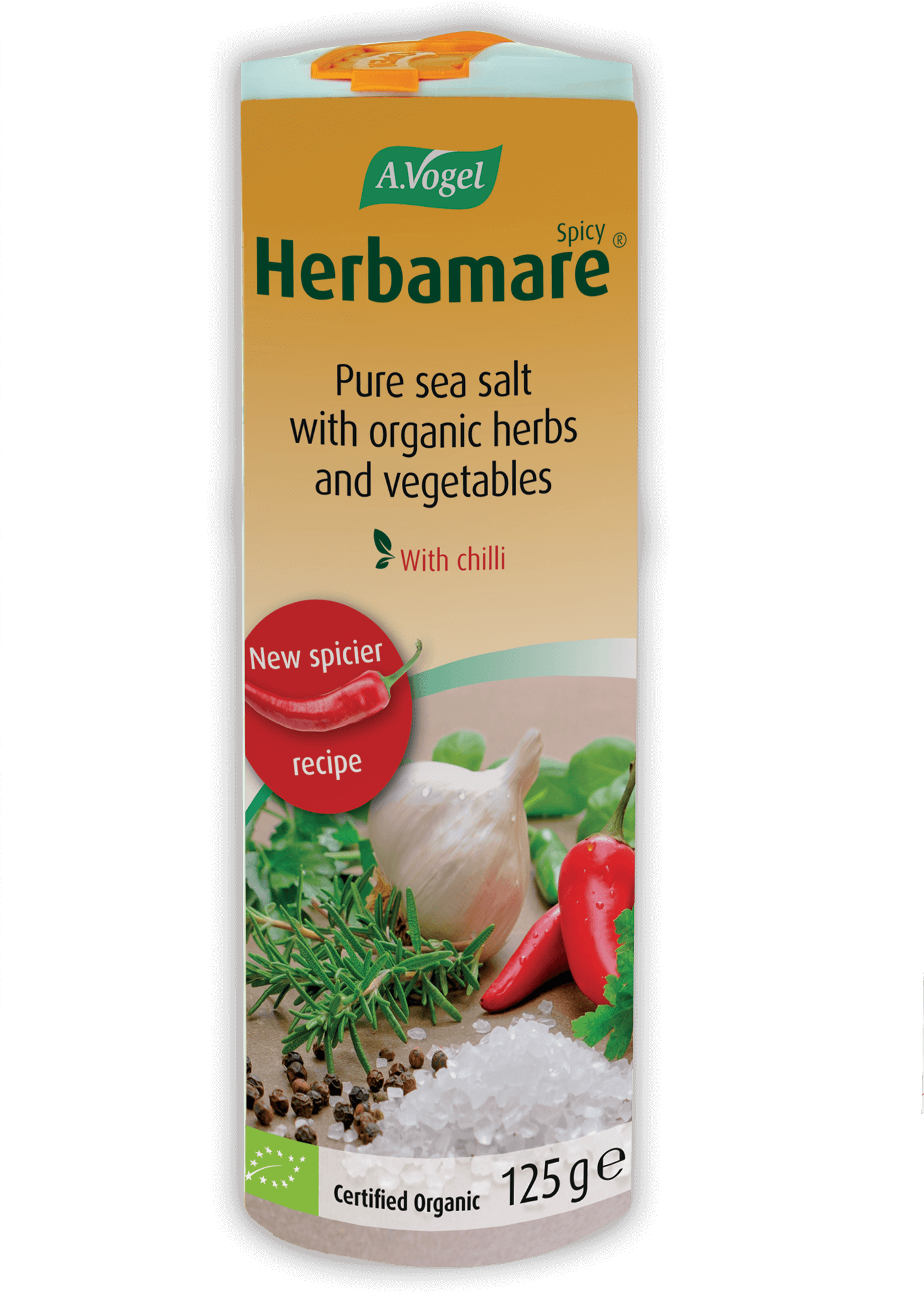 Herbamare Spicy - Bioforce Organic Herbamare Spicy Salt 125 G (pack Of (1417x2132), Png Download