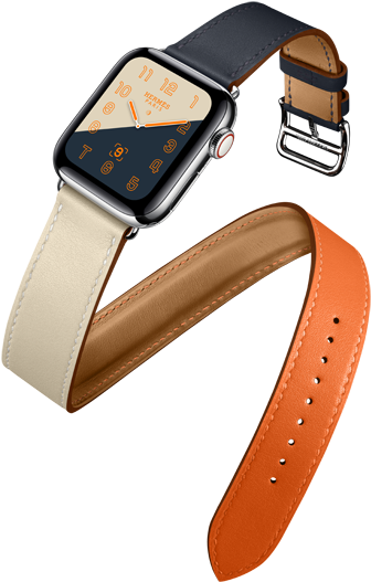 Double Tour Orange Craie Indigo Capecod 12 - Apple Watch 4 Vs 3 (600x600), Png Download