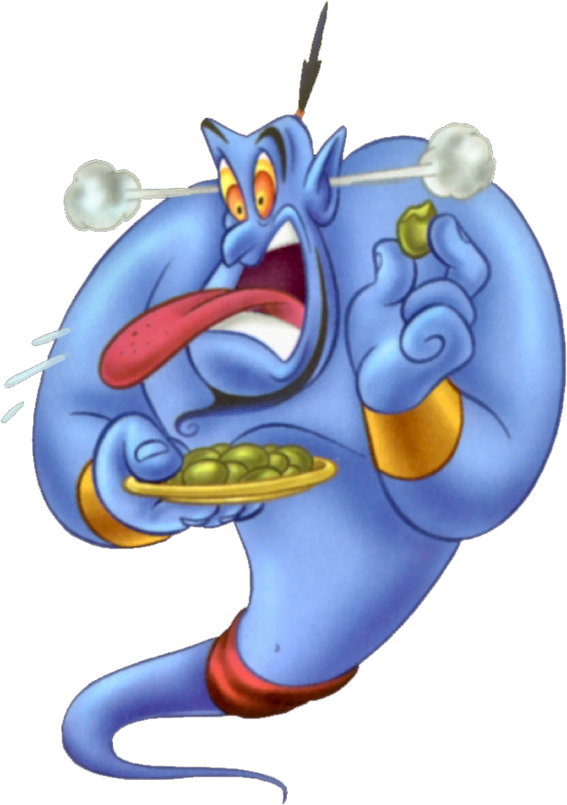 Spicy Hot Cliparts - Aladdin Genie Eating Food (634x900), Png Download