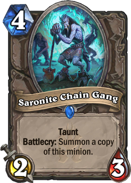 Saronite Chain Gang - Hearthstone One Night In Karazhan Cards (567x811), Png Download