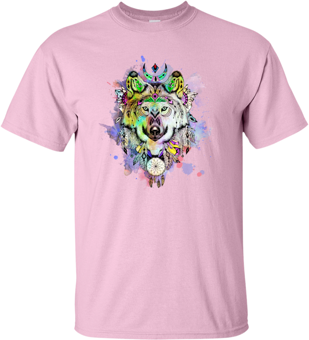 Watercolor Wolf Classic T-shirt (1155x1155), Png Download