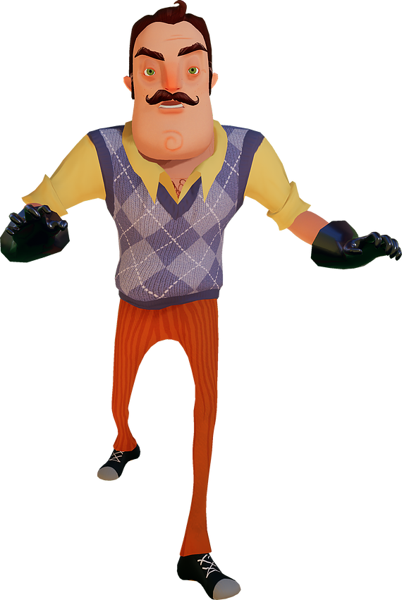 Ah - Hello Neighbor (570x851), Png Download