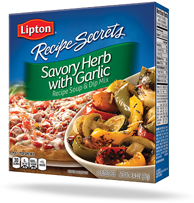Savory Herb & Garlic Recipe Soup & Dip Mix - Lipton Recipe Secrets Savory Herb And Garlic (379x396), Png Download