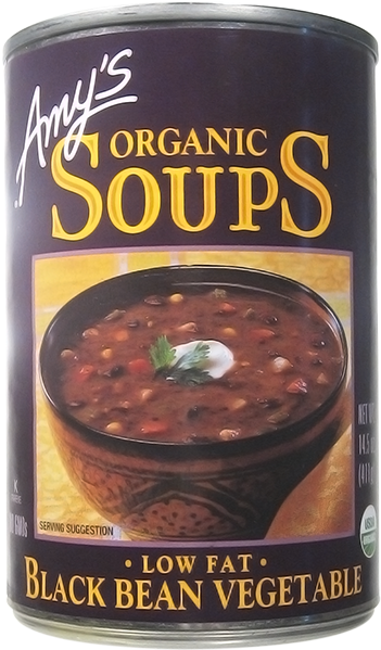 Amys Kitchen Black Bean Vegetable Soup Can-14 - Amy's Kitchen Amys Organic Black Bean Vegetable Soup (650x650), Png Download