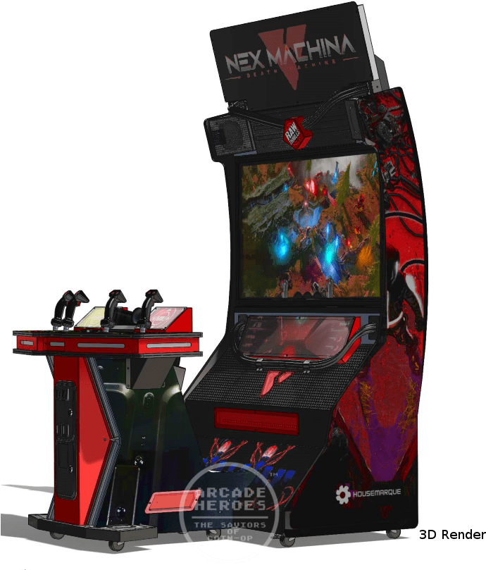 From The Side We Get A Better Look At The Side Art - Nex Machina Arcade Cabinet (713x857), Png Download