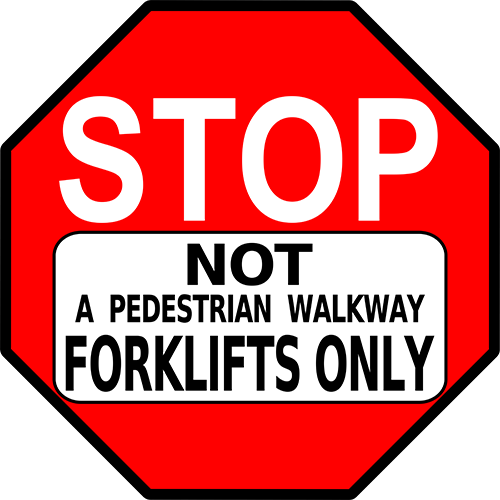 Stop Not A Pedestrian Walkway Forklifts Only Floor - Stop Violence Drawing (500x500), Png Download