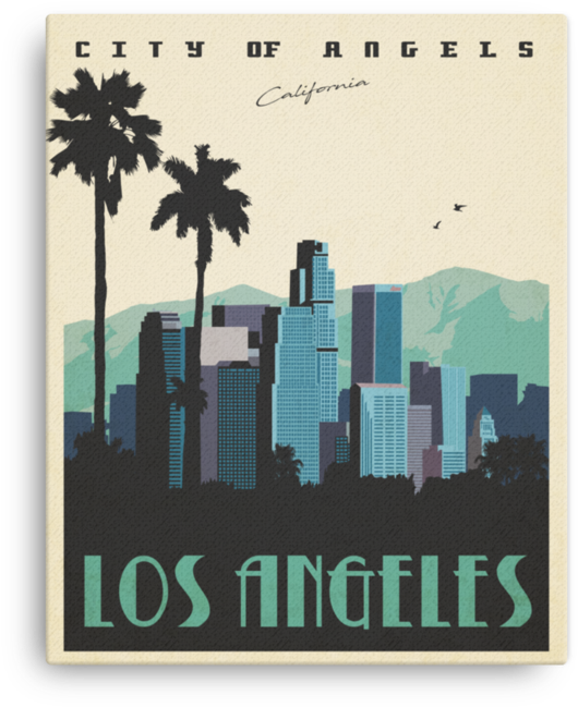 Los Angeles California - Vintage Travel Poster Los Angeles (800x800), Png Download