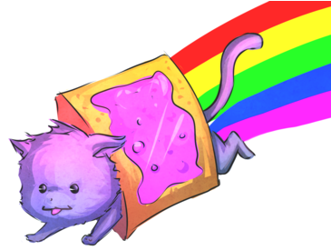 Cat, Rainbow, And Nyan Cat Image - Nyan Cat Cartoon Png (400x300), Png Download