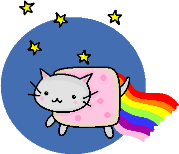 Nyan Cat By Allocaton On Deviantart - Black C (416x352), Png Download