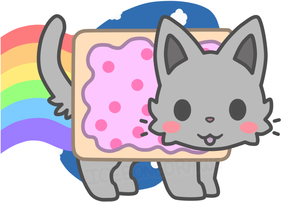 Kawaii Nyan Cat - Cute Nyan Cat Drawing (1024x853), Png Download