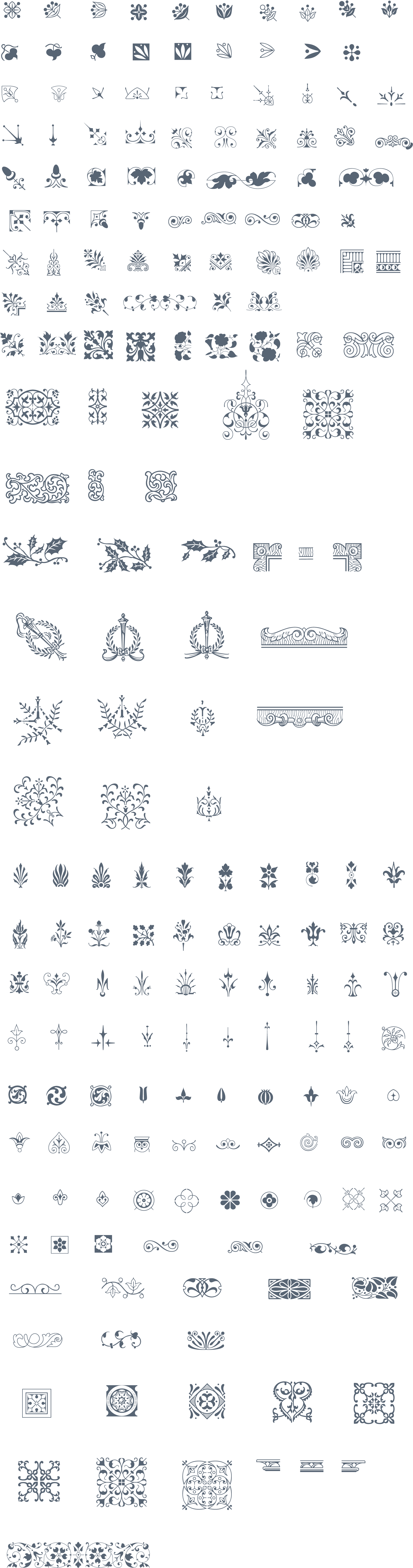Preview All The Vector Ornaments Included, Traced By - Ornament (1920x7208), Png Download