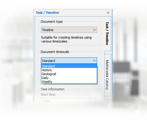 Select Time Scale With Mindview Timeline Software - Mindview (492x401), Png Download