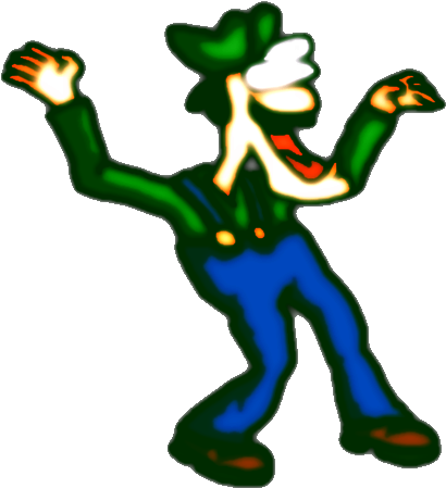 Luigi After A Soup Full Of Mushrooms - Photobucket (535x519), Png Download