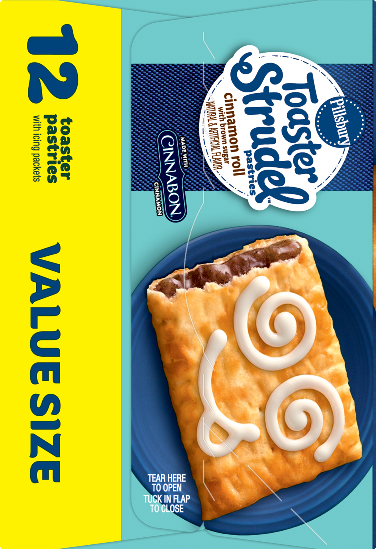 Pillsbury Toaster Strudel Cinnamon Roll Toaster Pastries (1800x1800), Png Download