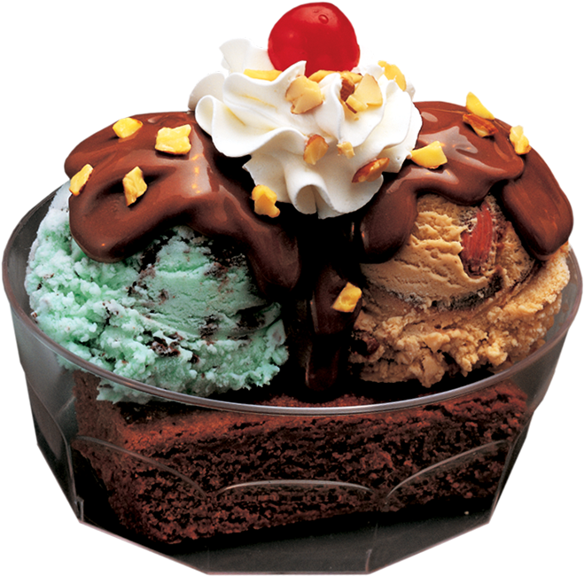 Brownie A La Mode Sundae - Baskin Robbins (800x800), Png Download