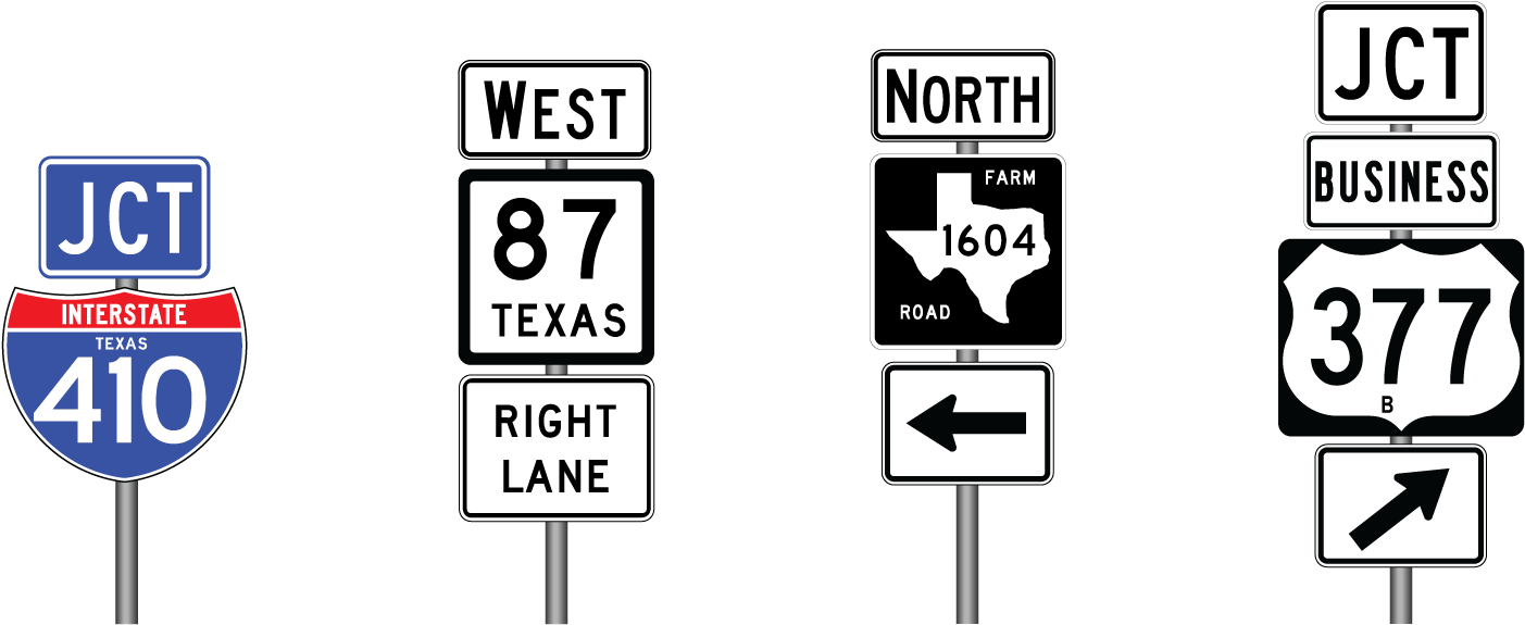 Examples Of A Guide Sign Unit - Traffic Sign (1591x674), Png Download