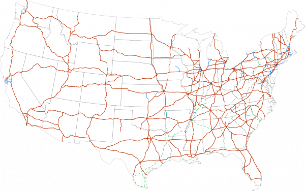 Map Of The Interstate Highway System - Blank Map Of Congressional Districts (600x376), Png Download