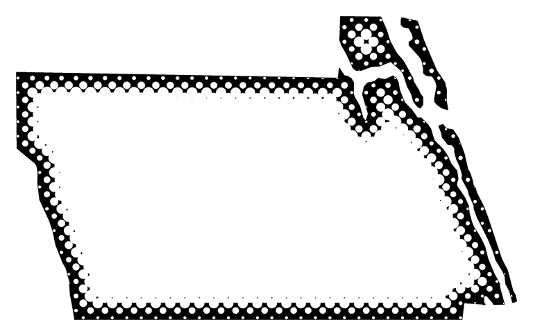A Map Of Martin With Dots Reversed Out Of A Black Outline - Map (768x484), Png Download