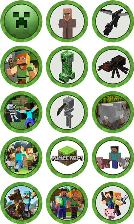 Minecraft Edible Cupcake Toppers - Topper Cupcake Minecraft Png (750x750), Png Download