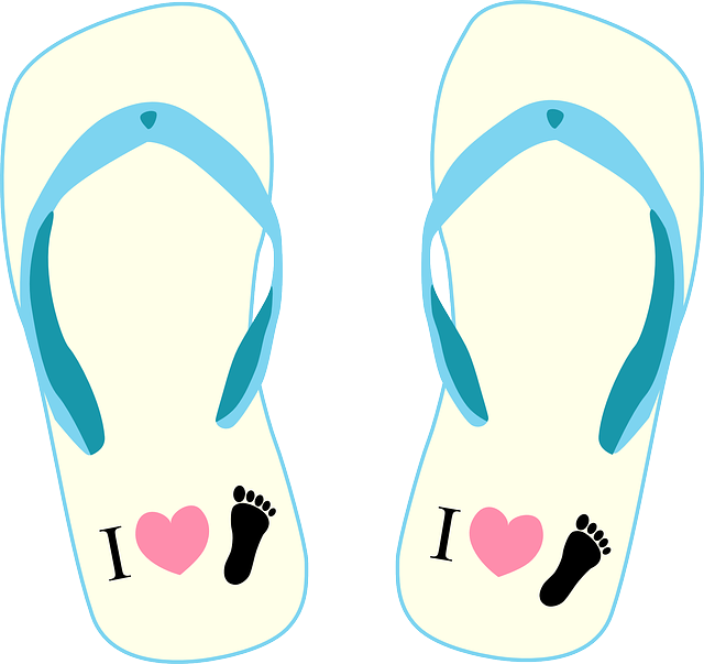Picture Free Forgetmenot Footwear Flops Flipflops - Vector Dép (640x603), Png Download