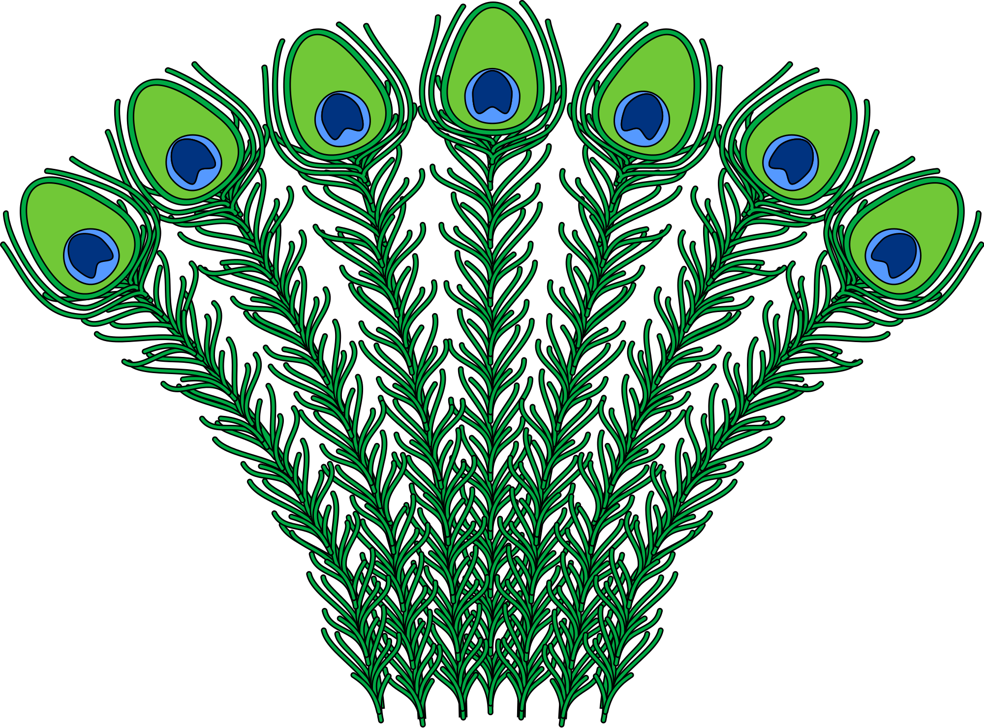 Open - Peacock Feather Coat Of Arms (2000x1479), Png Download