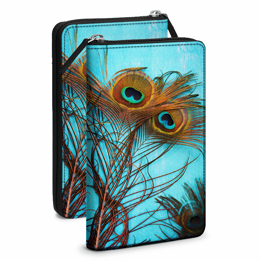 Dailyobjects 3 Peacock Feathers Travel Organiser Passport - 3 Peacock Feathers Bathroom Shower Curtain - 71" By (900x900), Png Download