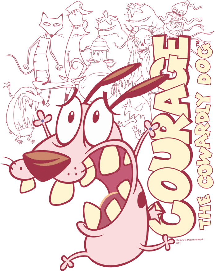 Courage The Cowardly Dog Running Scared Youth T Shirt - Courage The Cowardly Dog (720x900), Png Download