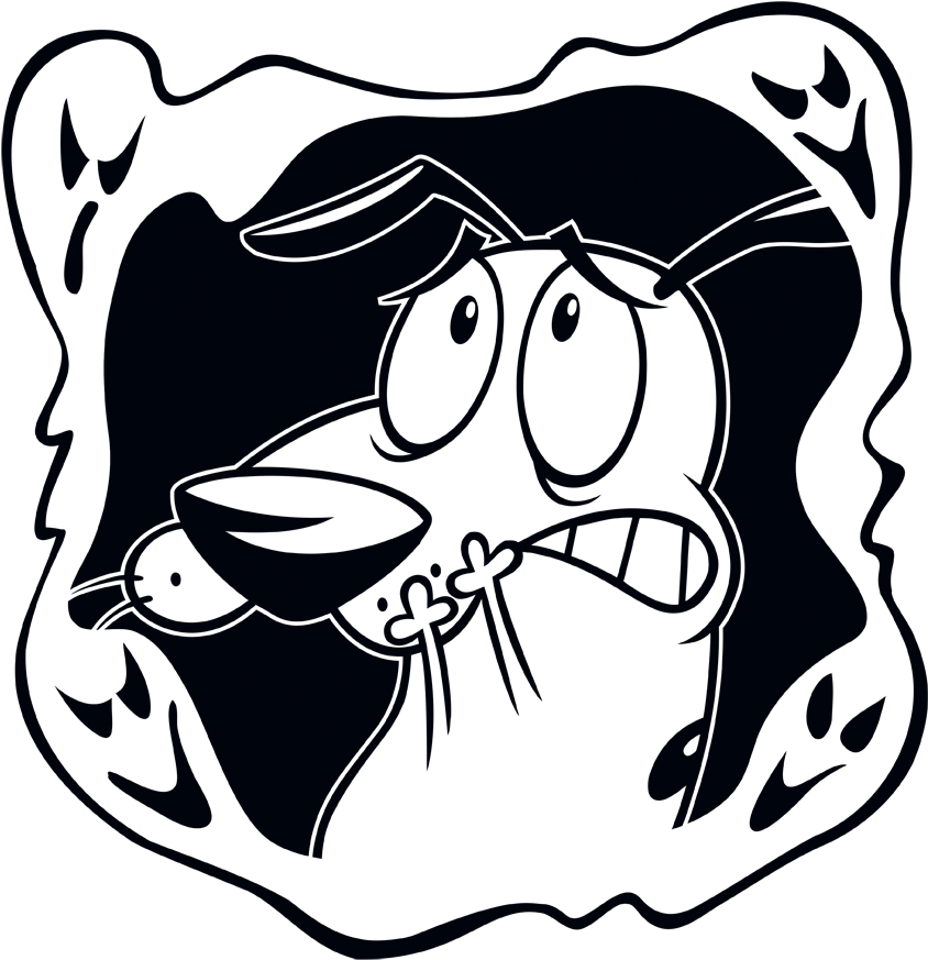 Courage The Cowardly Dog Ghost Frame Pullover Hoodie - Courage The Cowardly Dog (850x935), Png Download