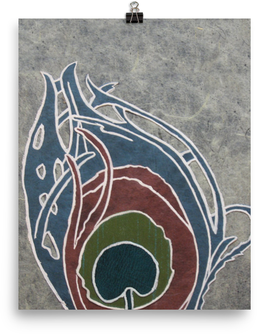 Nouveau Peacock Feather - Feather (1000x1000), Png Download