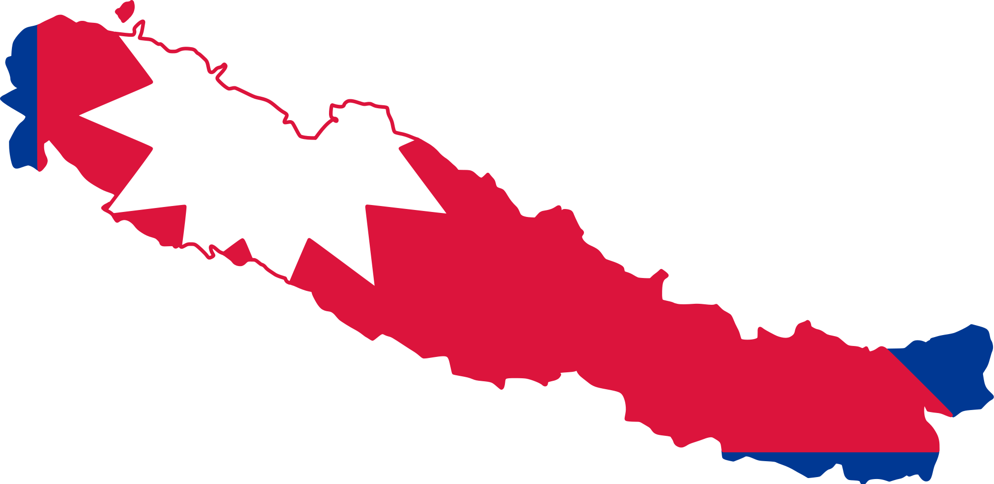 Open - Nepal Flag And Map (2000x975), Png Download