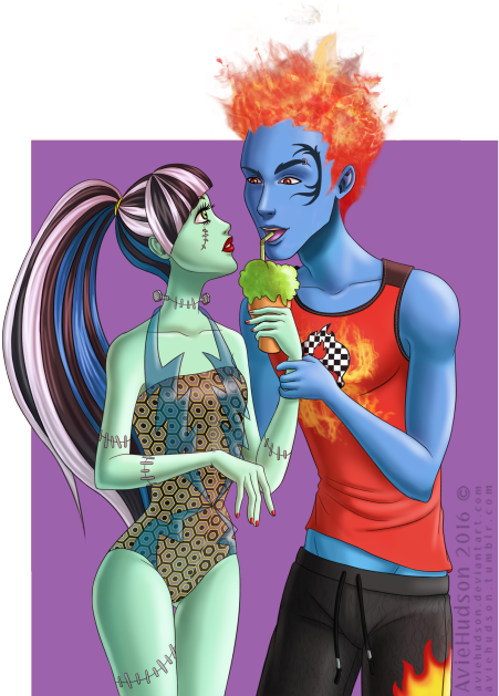 Frankie X Holt - Frankie Stein And Holt Hyde (500x628), Png Download