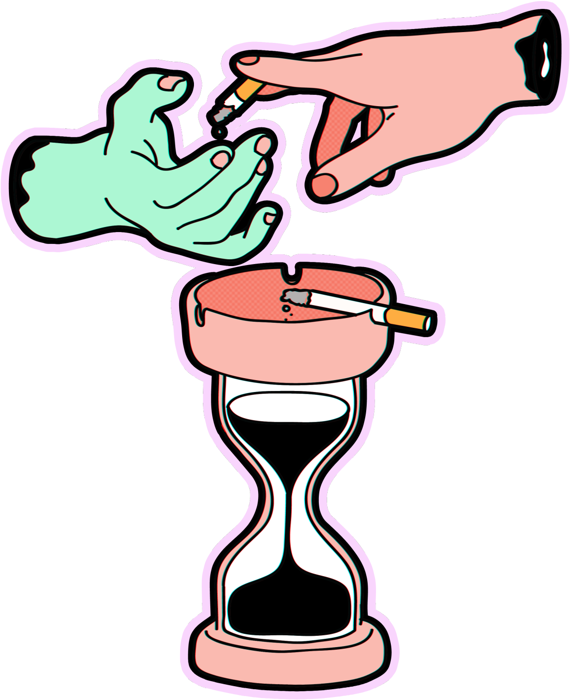 Smoke Cigarette Cigarette Hour Glass Glass Smoke Zombie (1280x1576), Png Download